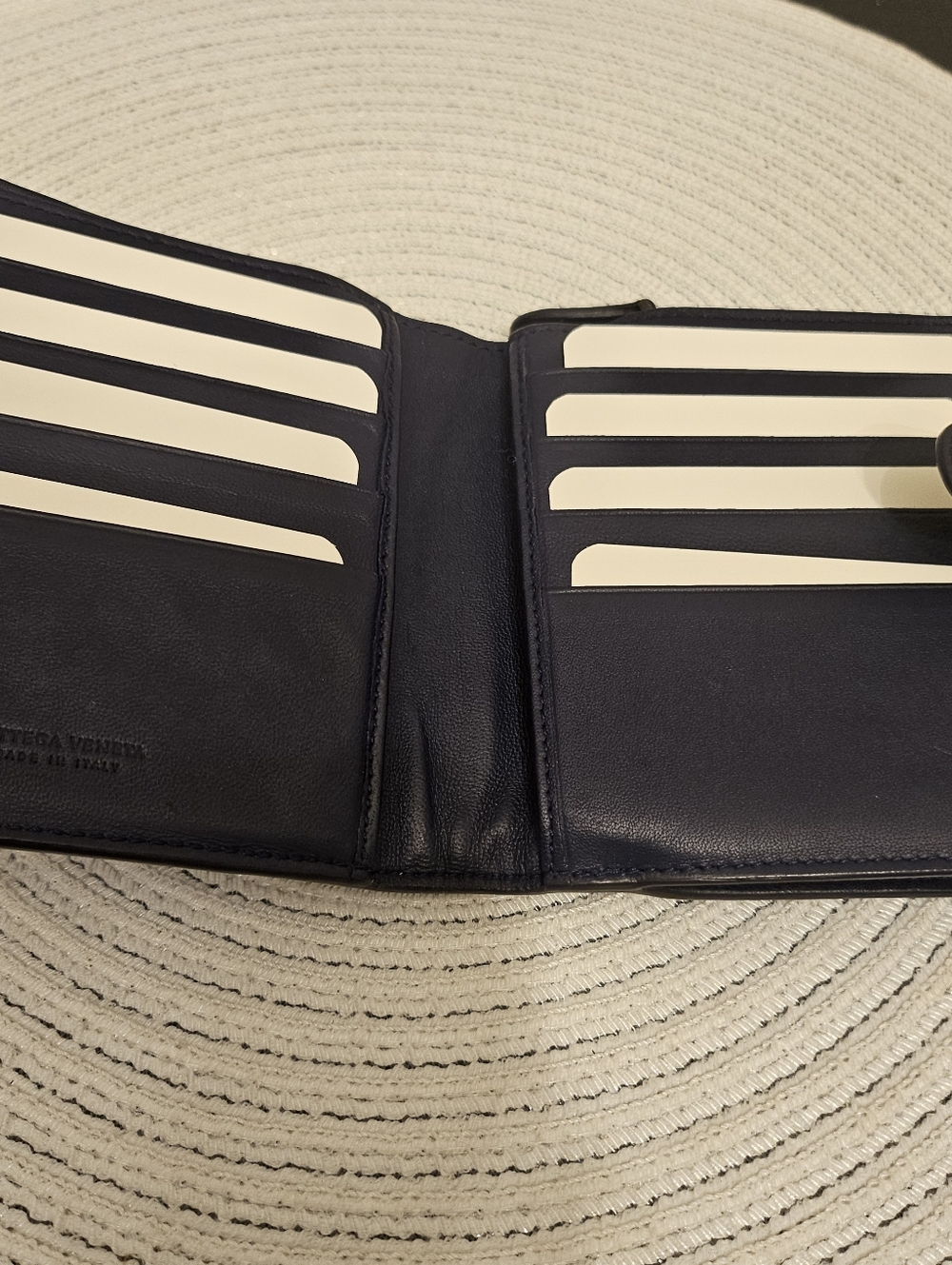 Bottega Veneta Intrecciato Leather Wallet w/ Zip Coin Dark Purple - Picture 5 of 10